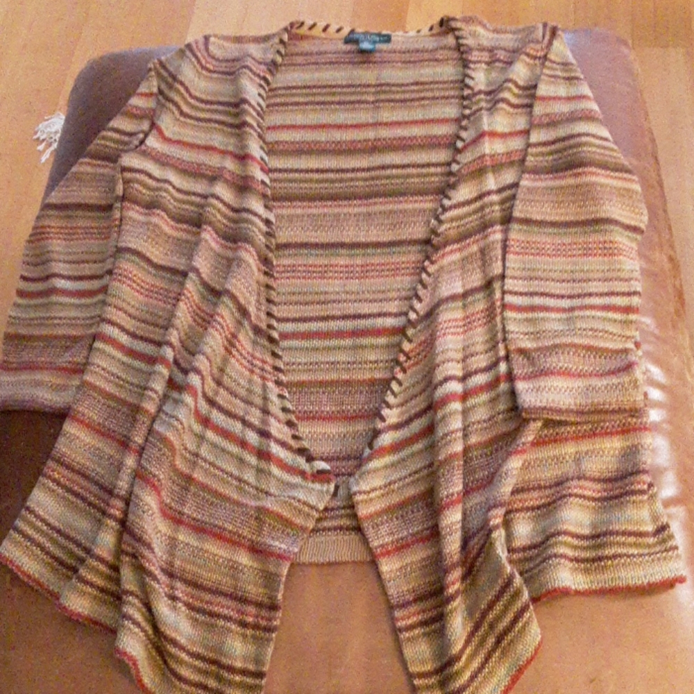 LAUREN JEANS CO. OPEN FRONT CARDI SWEATER PS